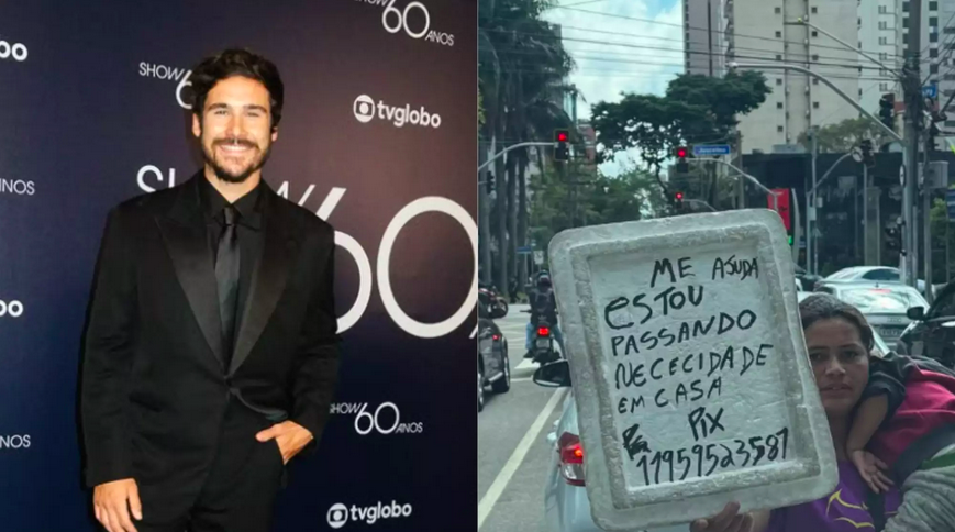 Nicolas Prattes doa R$ 1,3 mil para mulher que pedia ajuda em farol no Rio de Janeiro